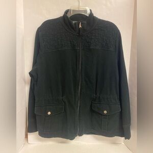 Plus Size Lauren Ralph Lauren Black Quilted Activewear Jacket 2X